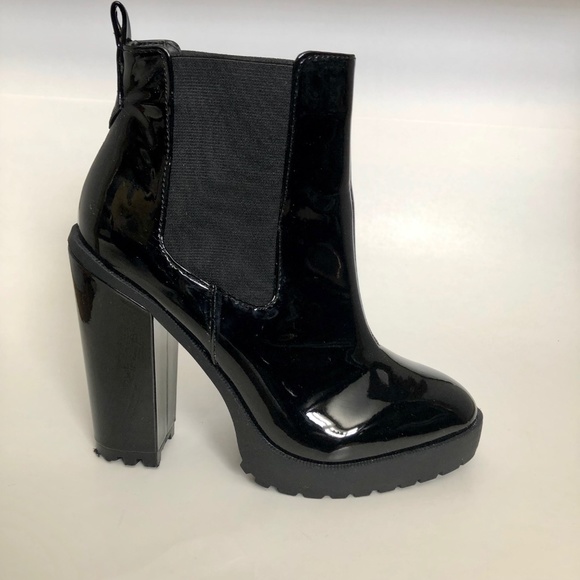 black patent boots asos